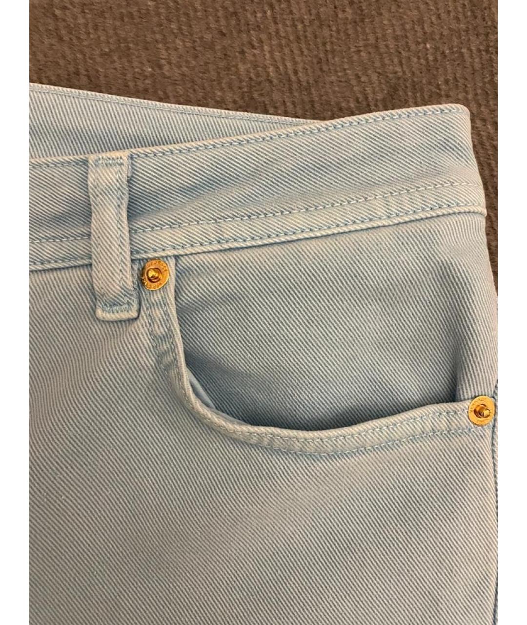 VERSACE Голубые прямые джинсы, фото 4