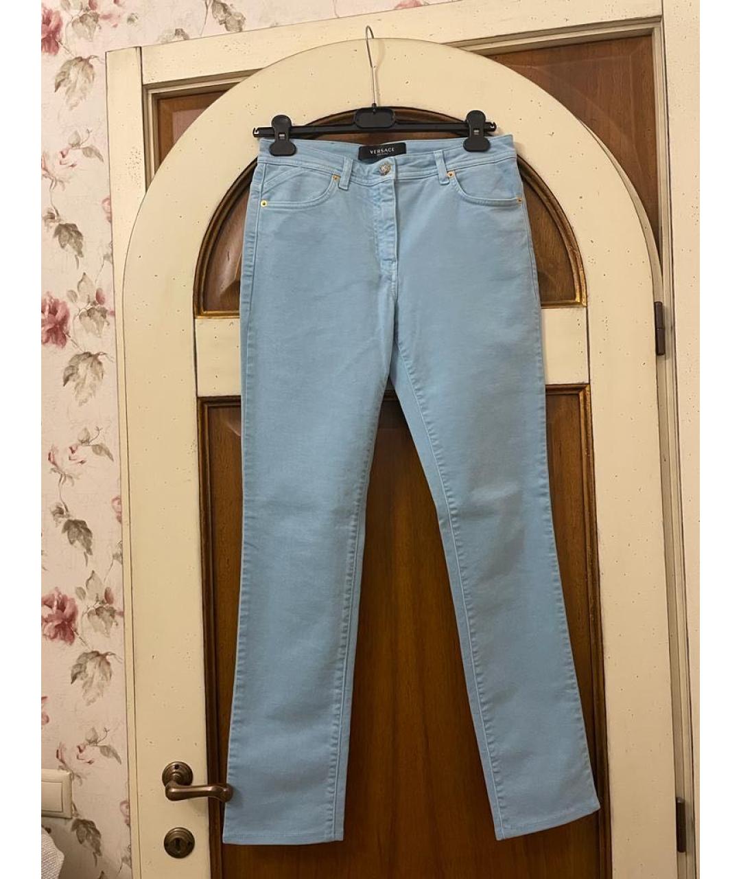 VERSACE Голубые прямые джинсы, фото 9