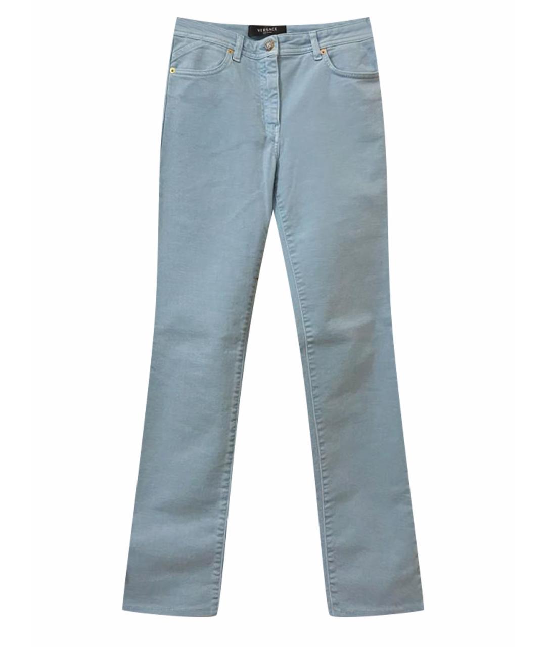 VERSACE Голубые прямые джинсы, фото 1
