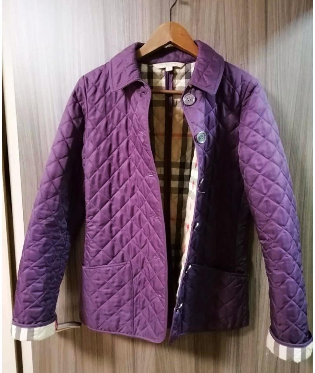 BURBERRY Фиолетовая полиэстеровая куртка, фото 8