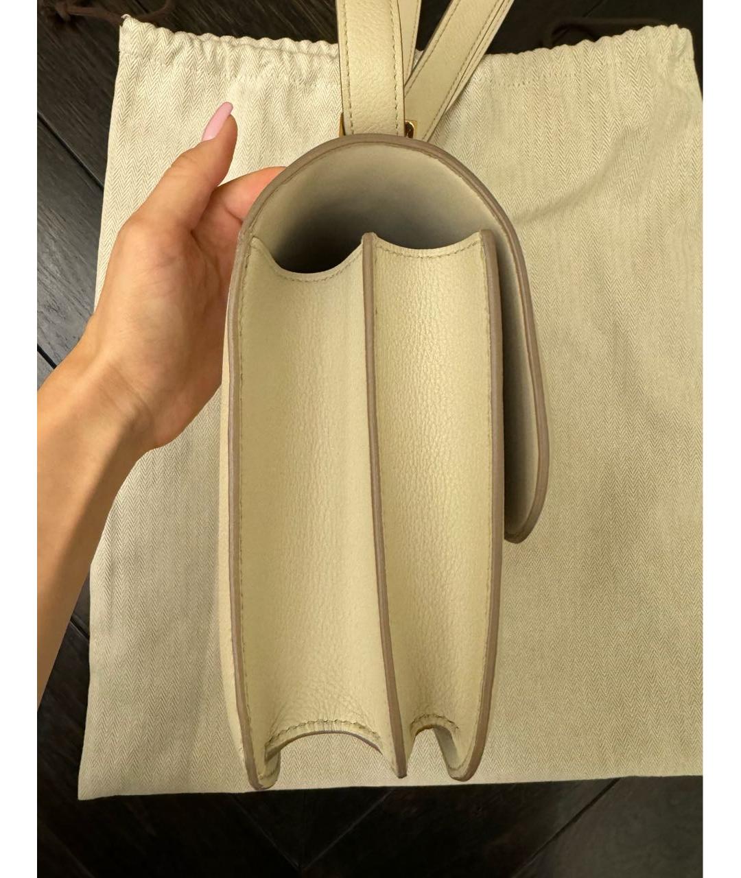 HERMES Бежевая кожаная сумка через плечо, фото 3