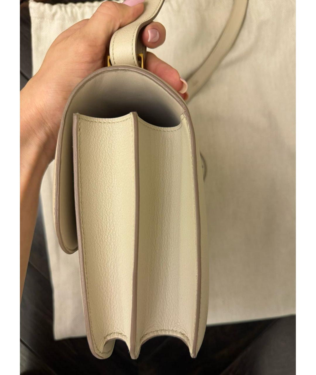 HERMES Бежевая кожаная сумка через плечо, фото 4