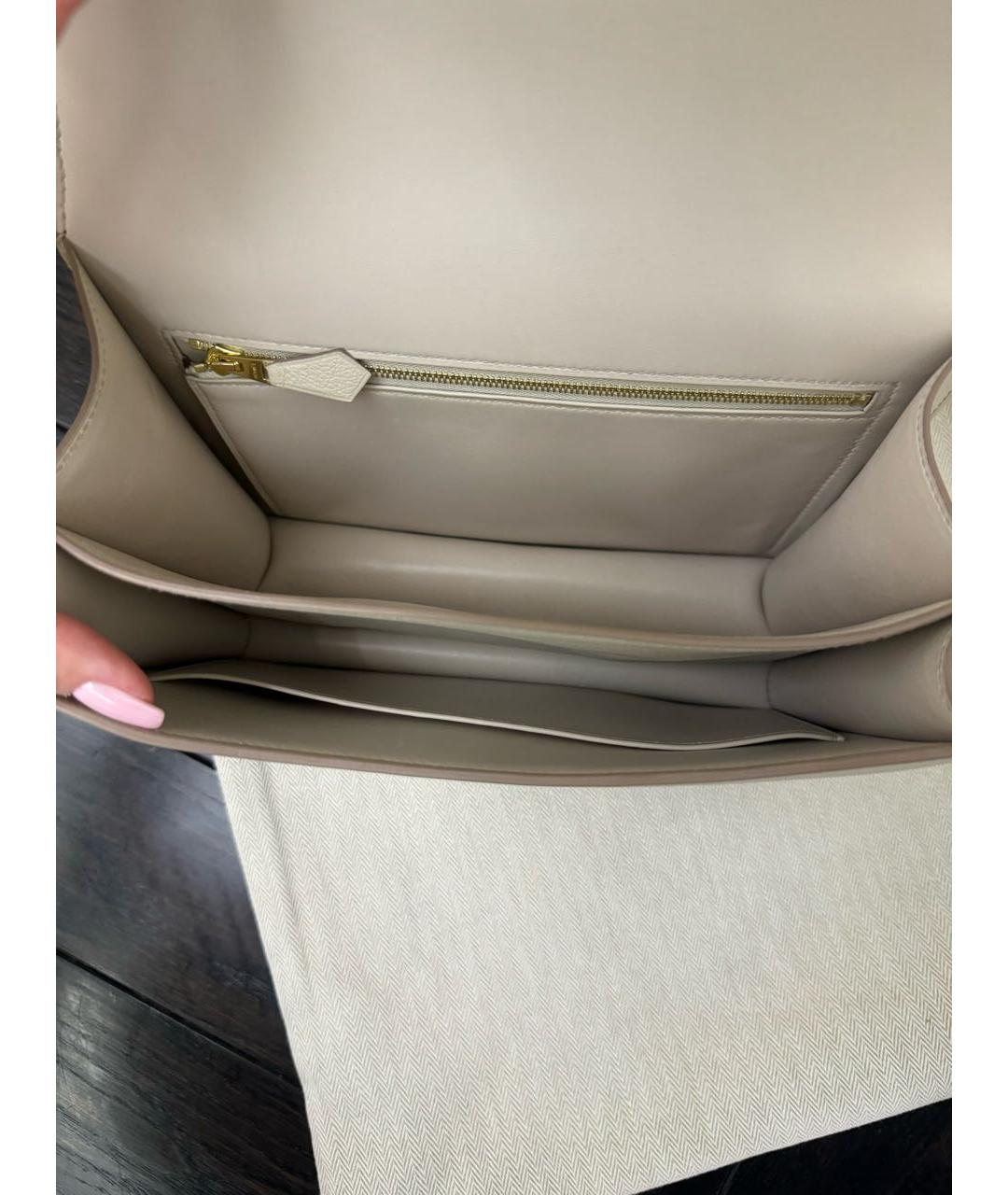 HERMES Бежевая кожаная сумка через плечо, фото 6