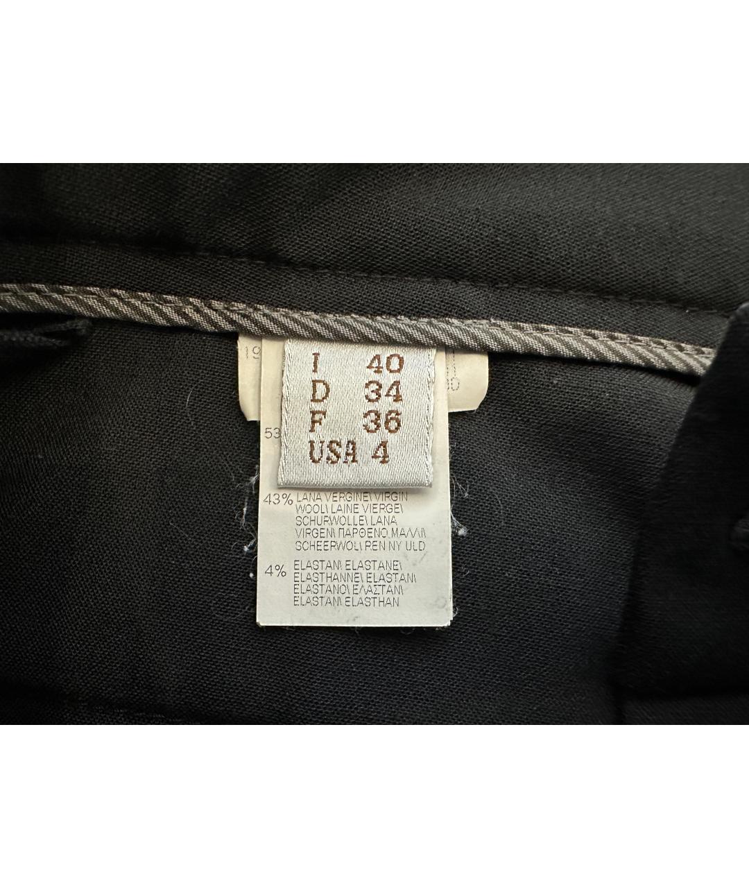 BRUNELLO CUCINELLI Черные прямые брюки, фото 4