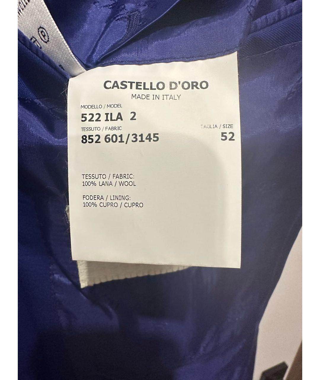 CASTELLO D'ORO Синий шерстяной пиджак, фото 6
