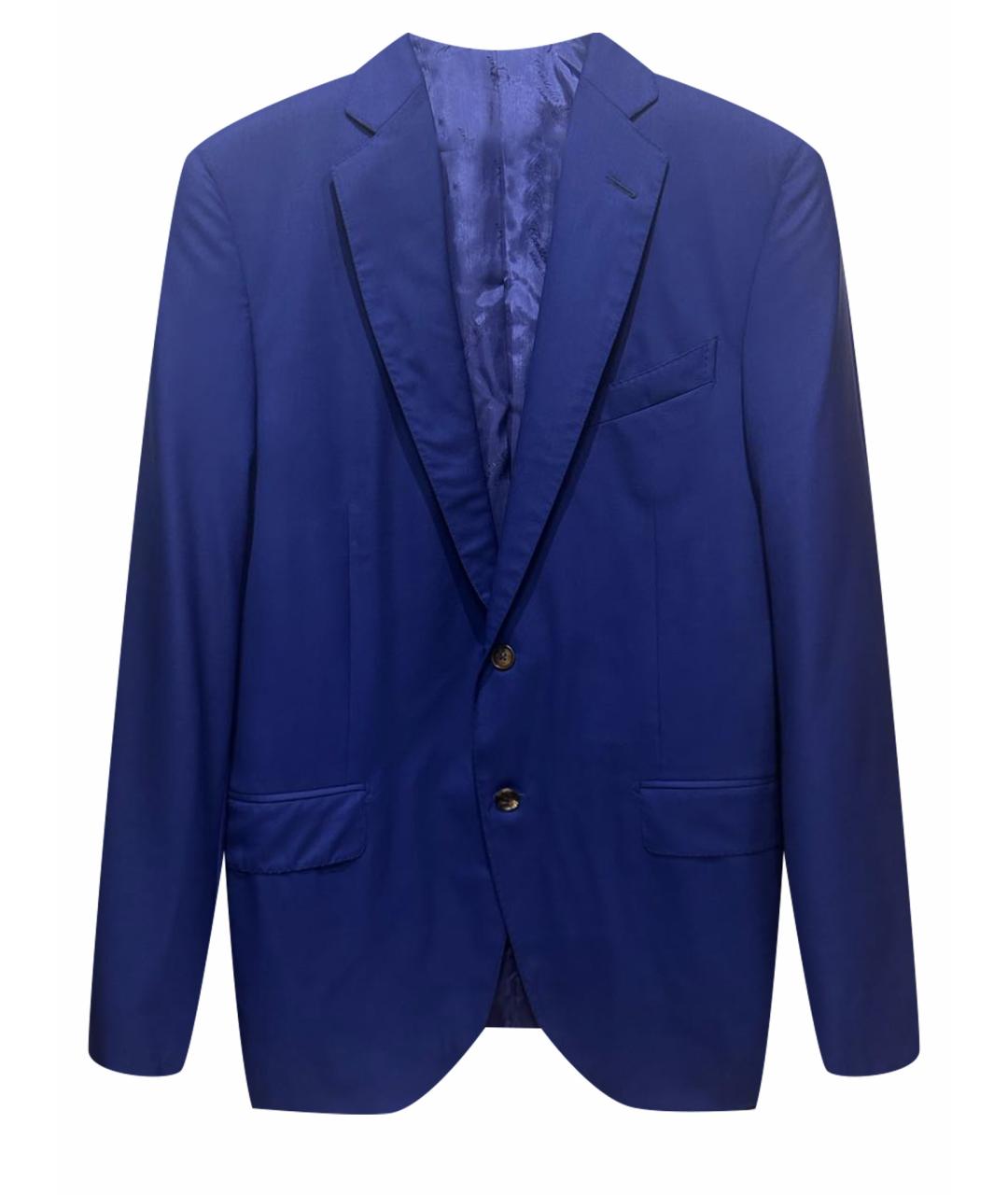 CASTELLO D'ORO Синий шерстяной пиджак, фото 1