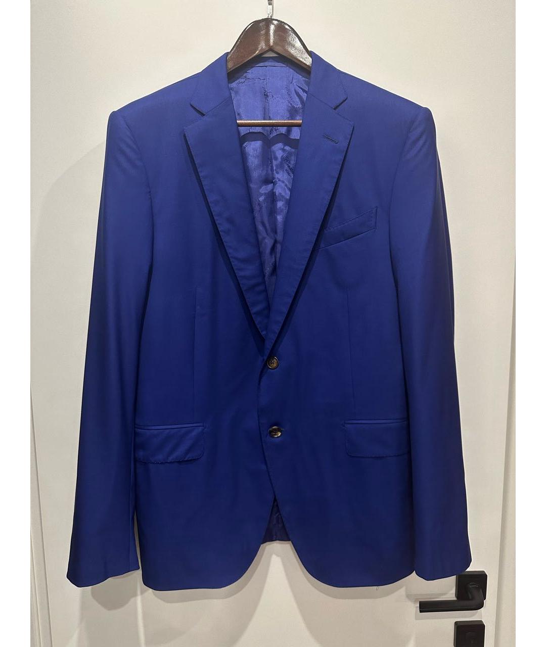 CASTELLO D'ORO Синий шерстяной пиджак, фото 8