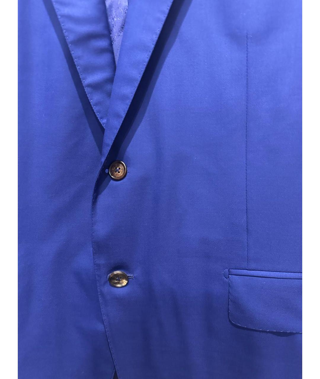 CASTELLO D'ORO Синий шерстяной пиджак, фото 4