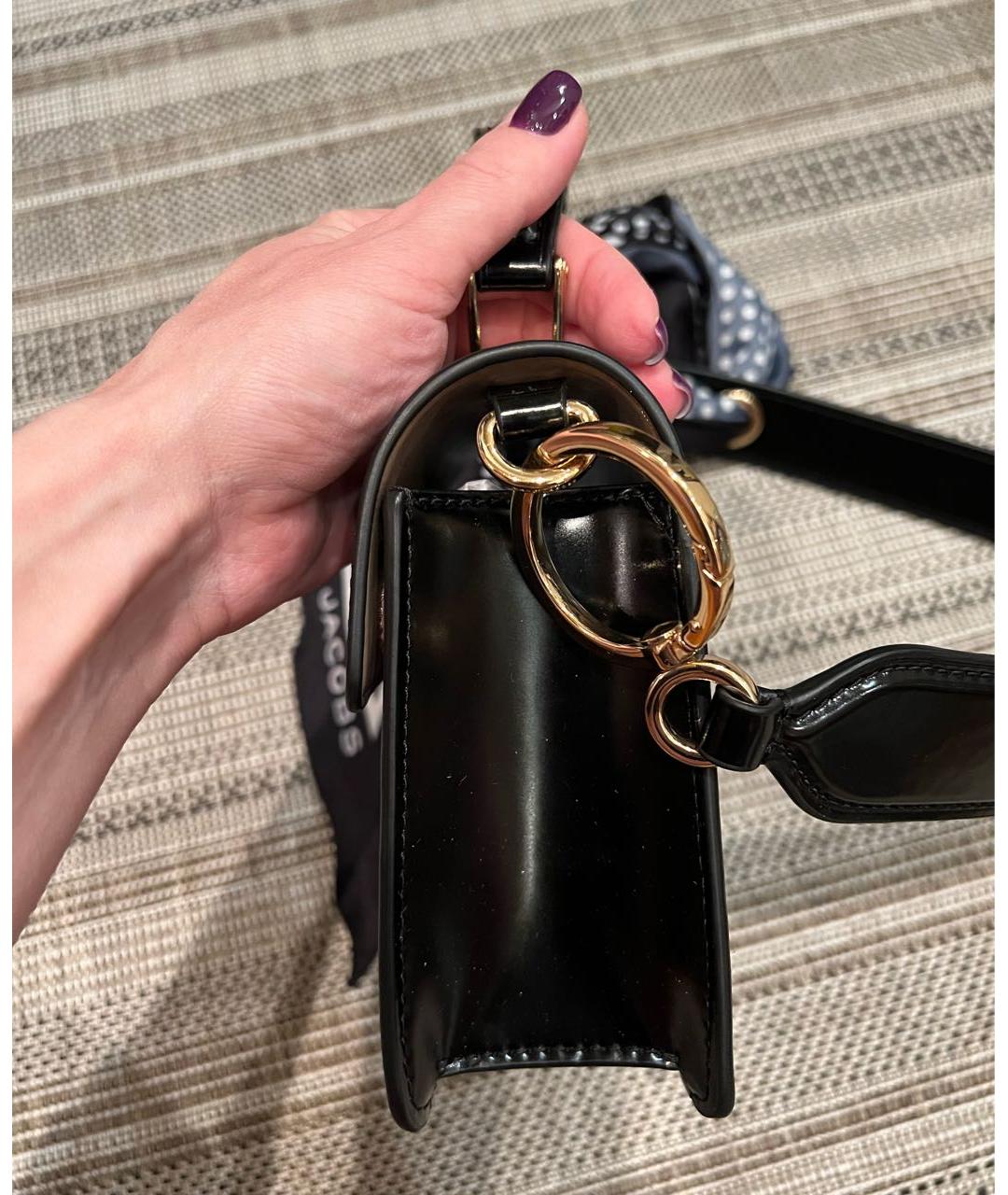 MARC JACOBS Черная кожаная сумка с короткими ручками, фото 3