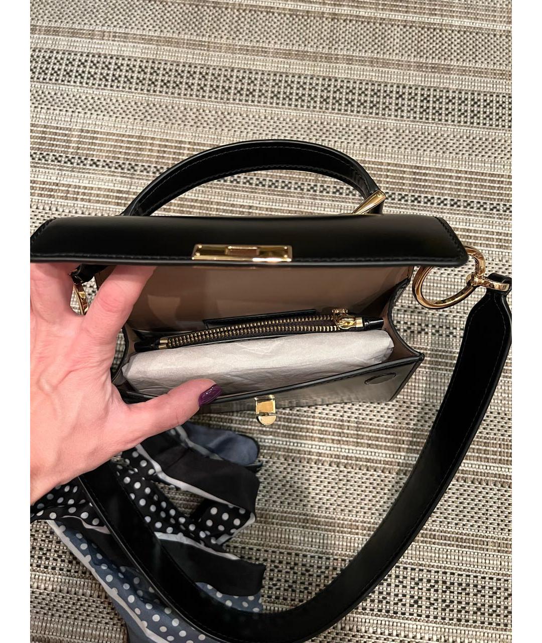 MARC JACOBS Черная кожаная сумка с короткими ручками, фото 4