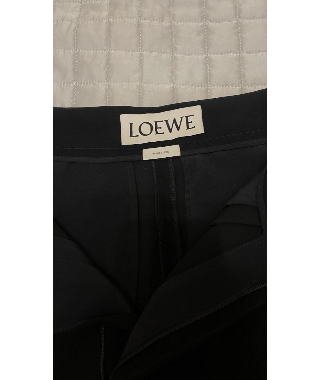 LOEWE Черные вискозные брюки широкие, фото 4