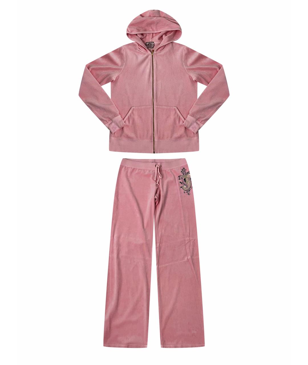 JUICY COUTURE Розовый велюровый спортивные костюмы, фото 1