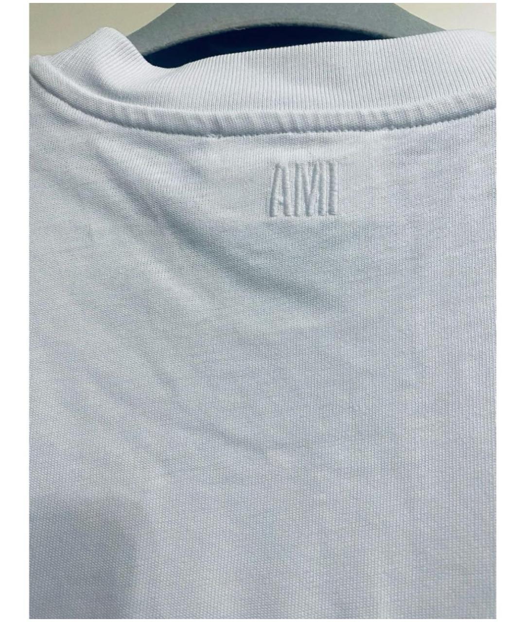 AMI Белая хлопковая футболка, фото 5
