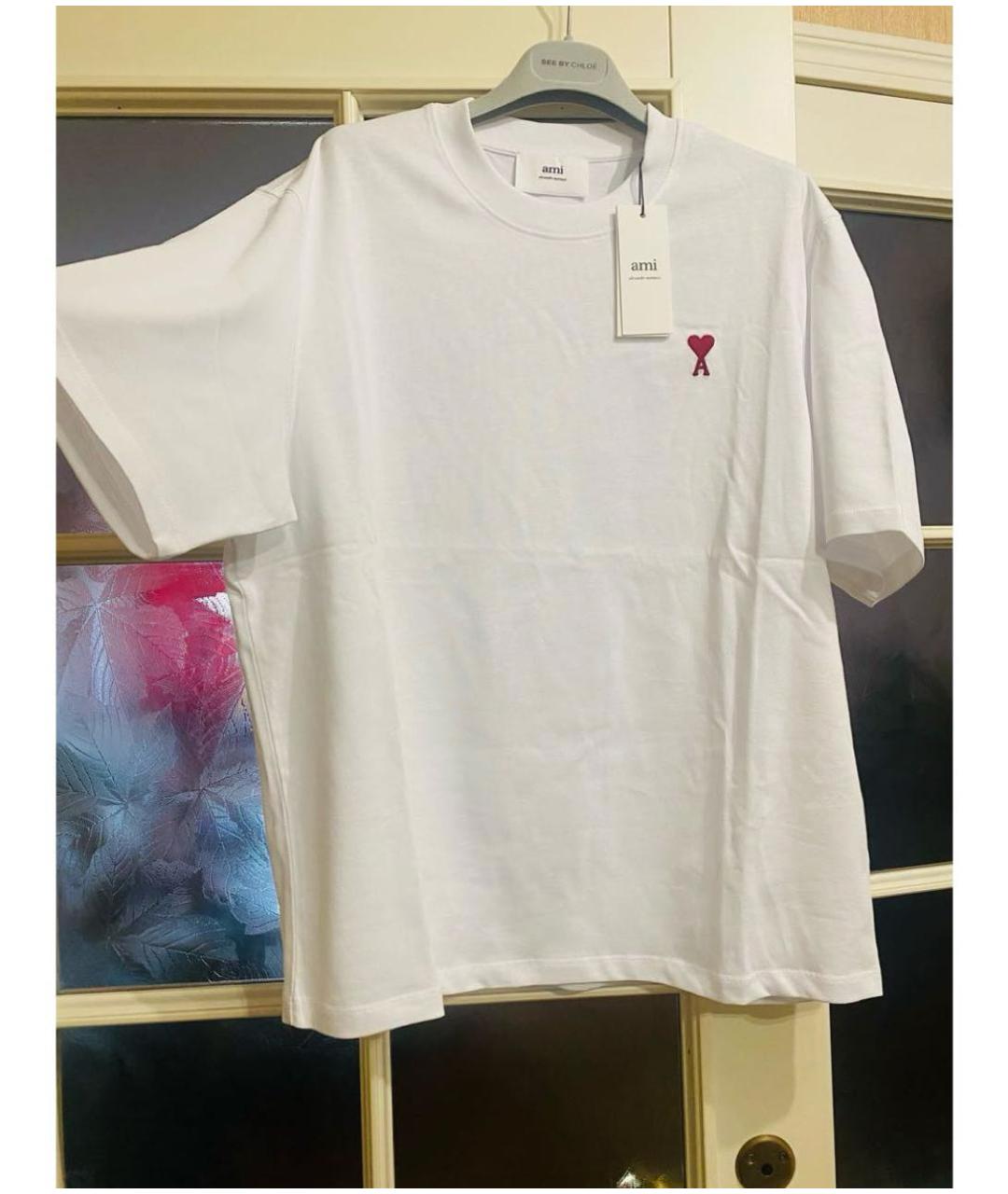 AMI Белая хлопковая футболка, фото 6