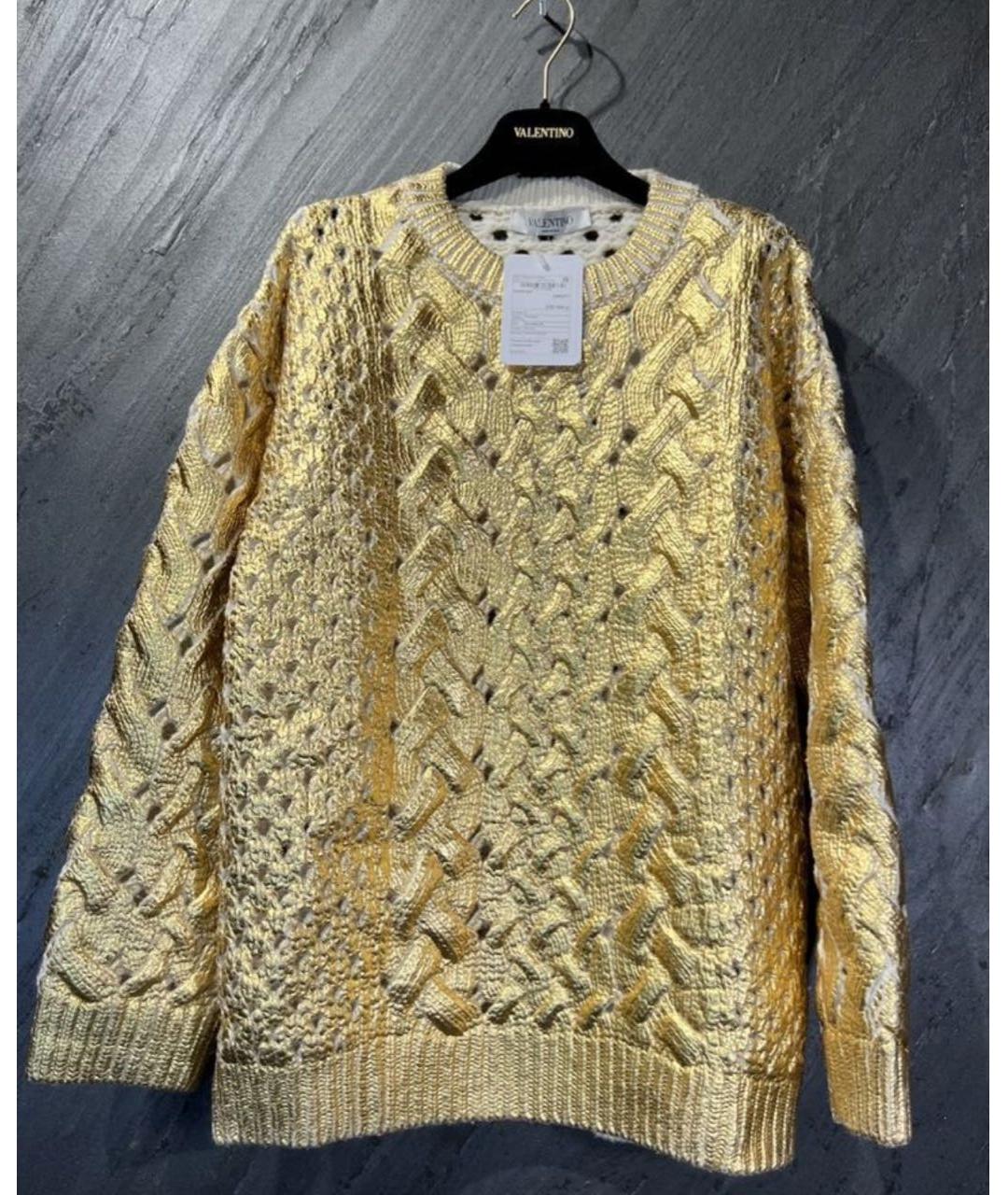 VALENTINO Золотой шерстяной джемпер / свитер, фото 4