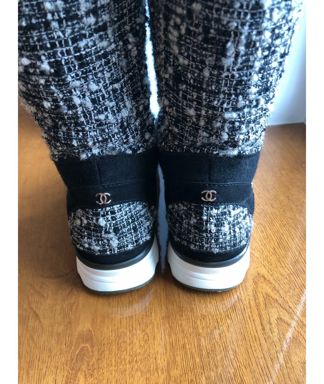 CHANEL PRE-OWNED Черные текстильные кроссовки, фото 6