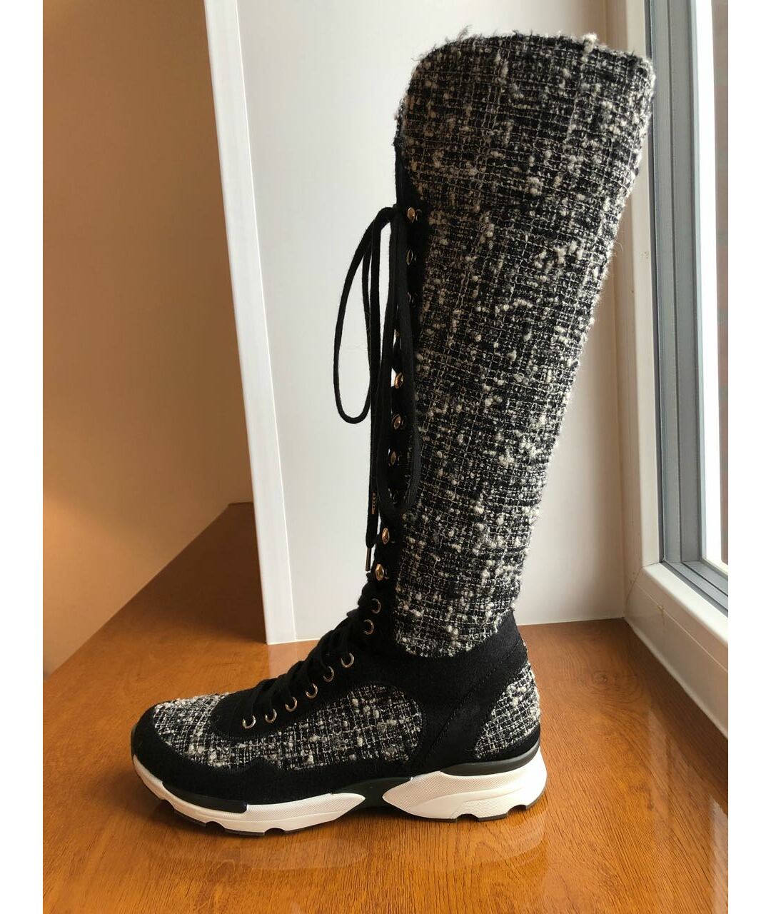 CHANEL PRE-OWNED Черные текстильные кроссовки, фото 9