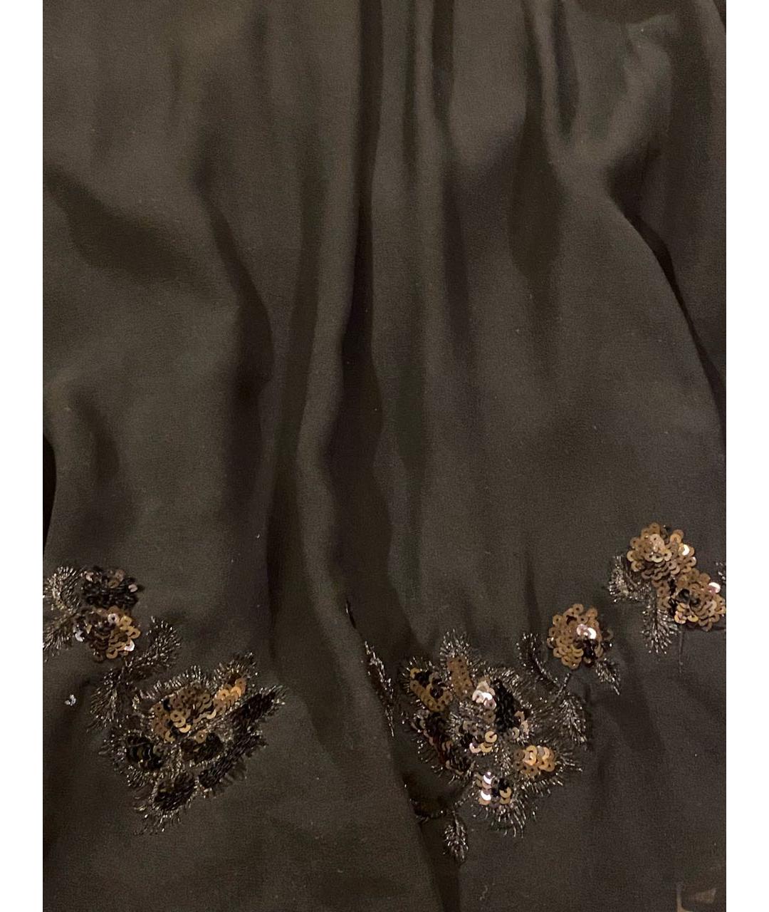 MARINA RINALDI Черная шелковая юбка миди, фото 4