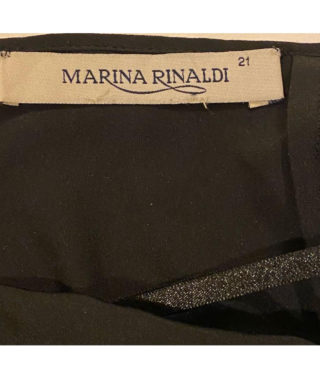 MARINA RINALDI Черная шелковая юбка миди, фото 3