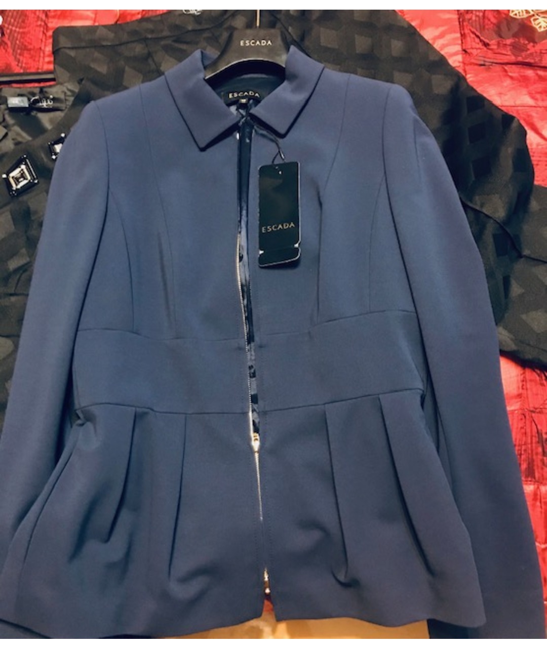 ESCADA Синий вискозный жакет/пиджак, фото 8
