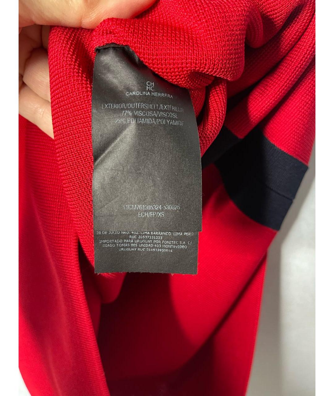 CH CAROLINA HERRERA Красное вискозное повседневное платье, фото 6
