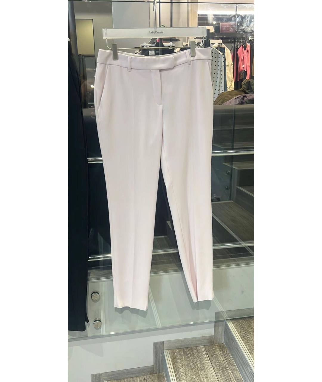MAX MARA STUDIO Розовые полиэстеровые прямые брюки, фото 8