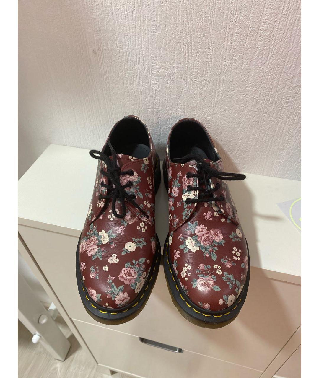 DR. MARTENS Бордовые кожаные ботинки, фото 2