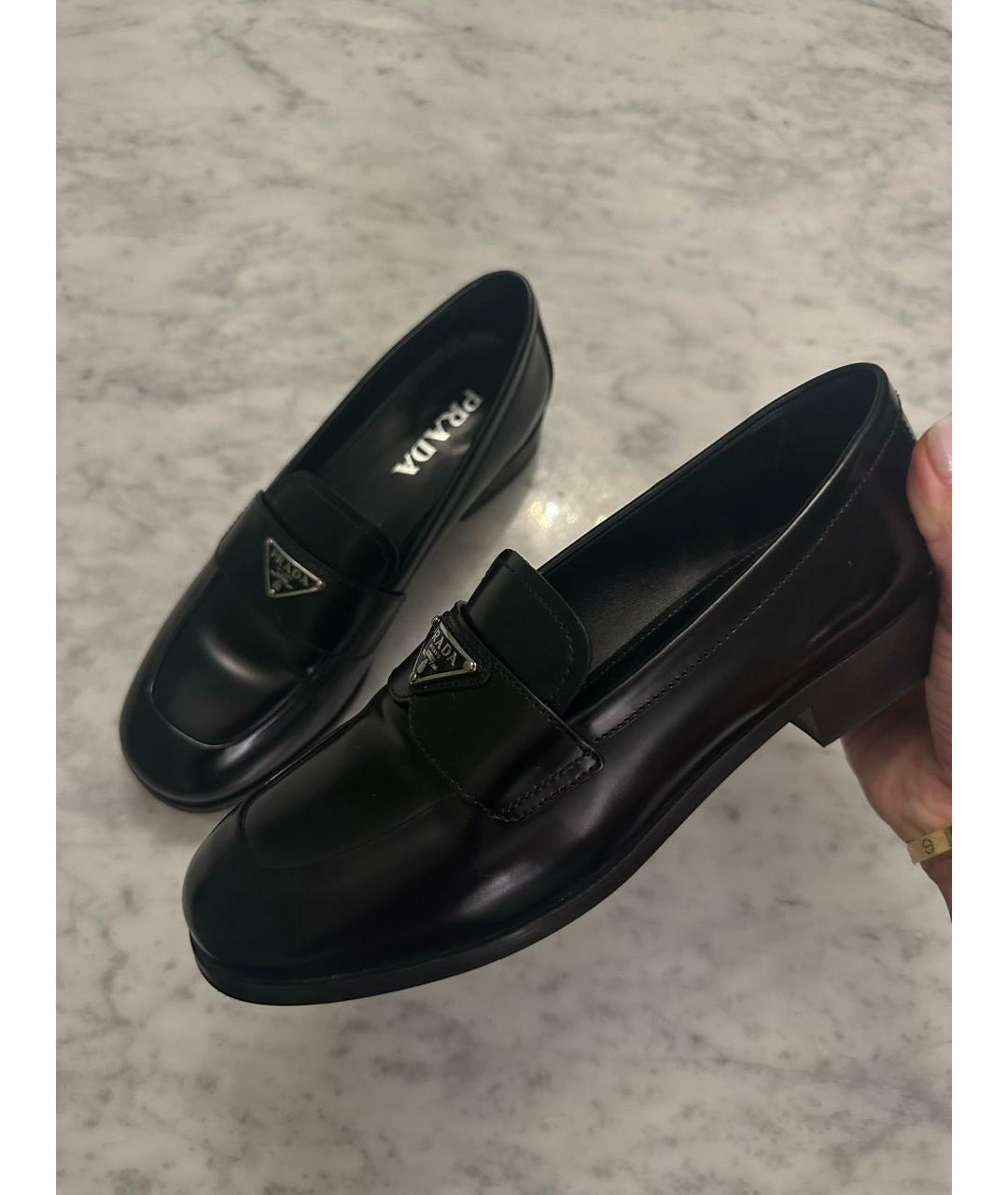 PRADA Черные кожаные лоферы, фото 5
