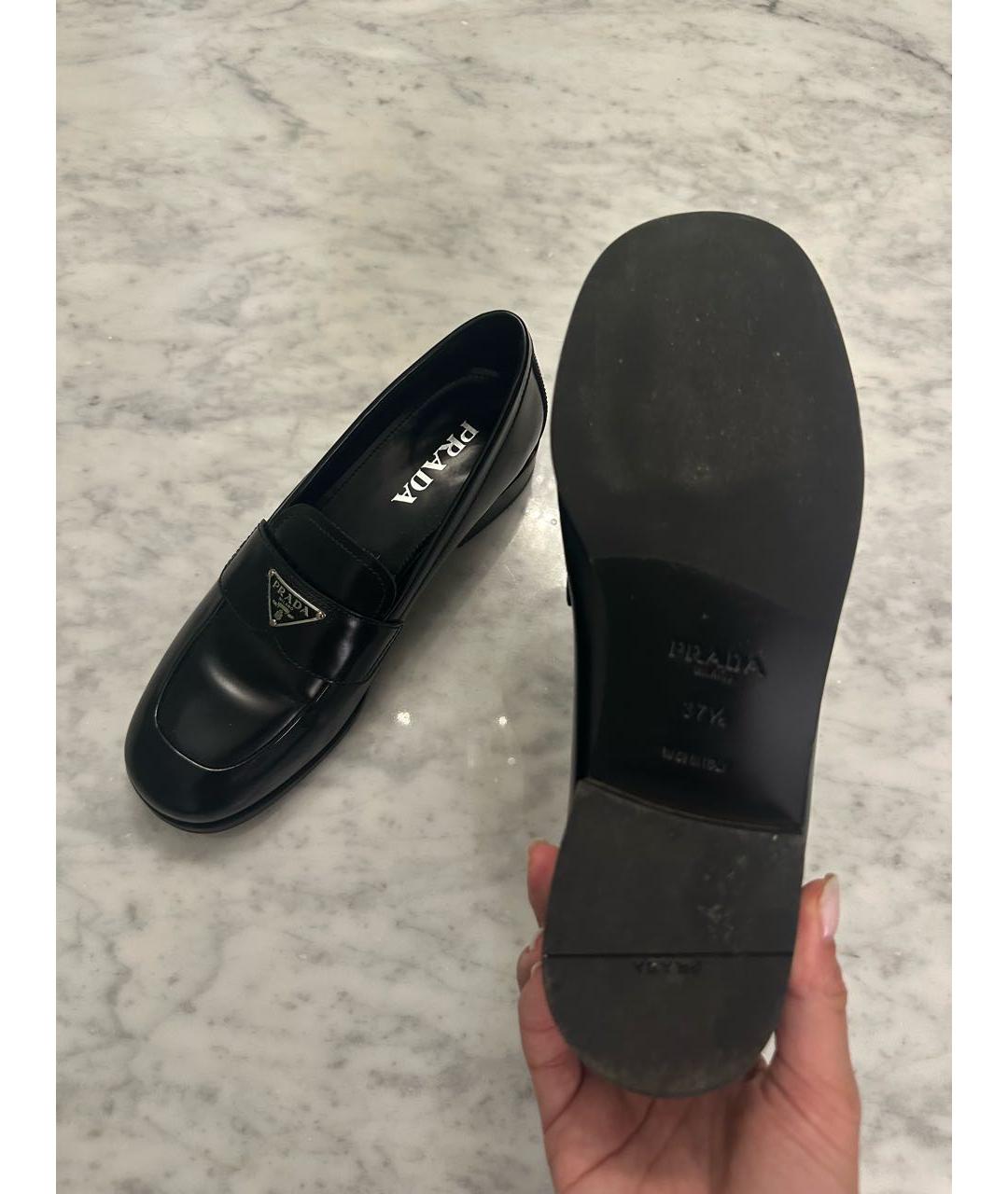PRADA Черные кожаные лоферы, фото 3