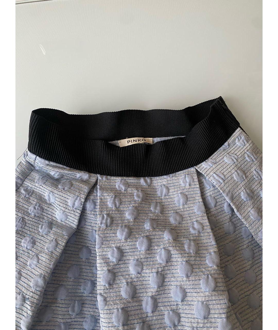 PINKO Голубая полиамидовая юбка мини, фото 2