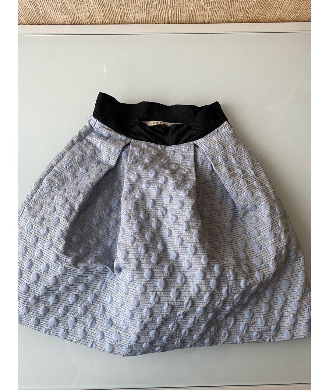 PINKO Голубая полиамидовая юбка мини, фото 8