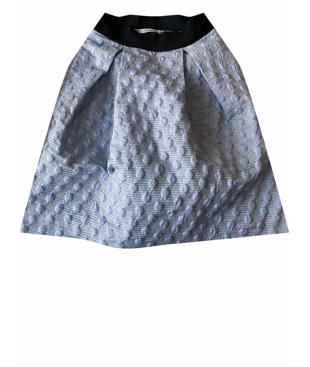 PINKO Голубая полиамидовая юбка мини, фото 1