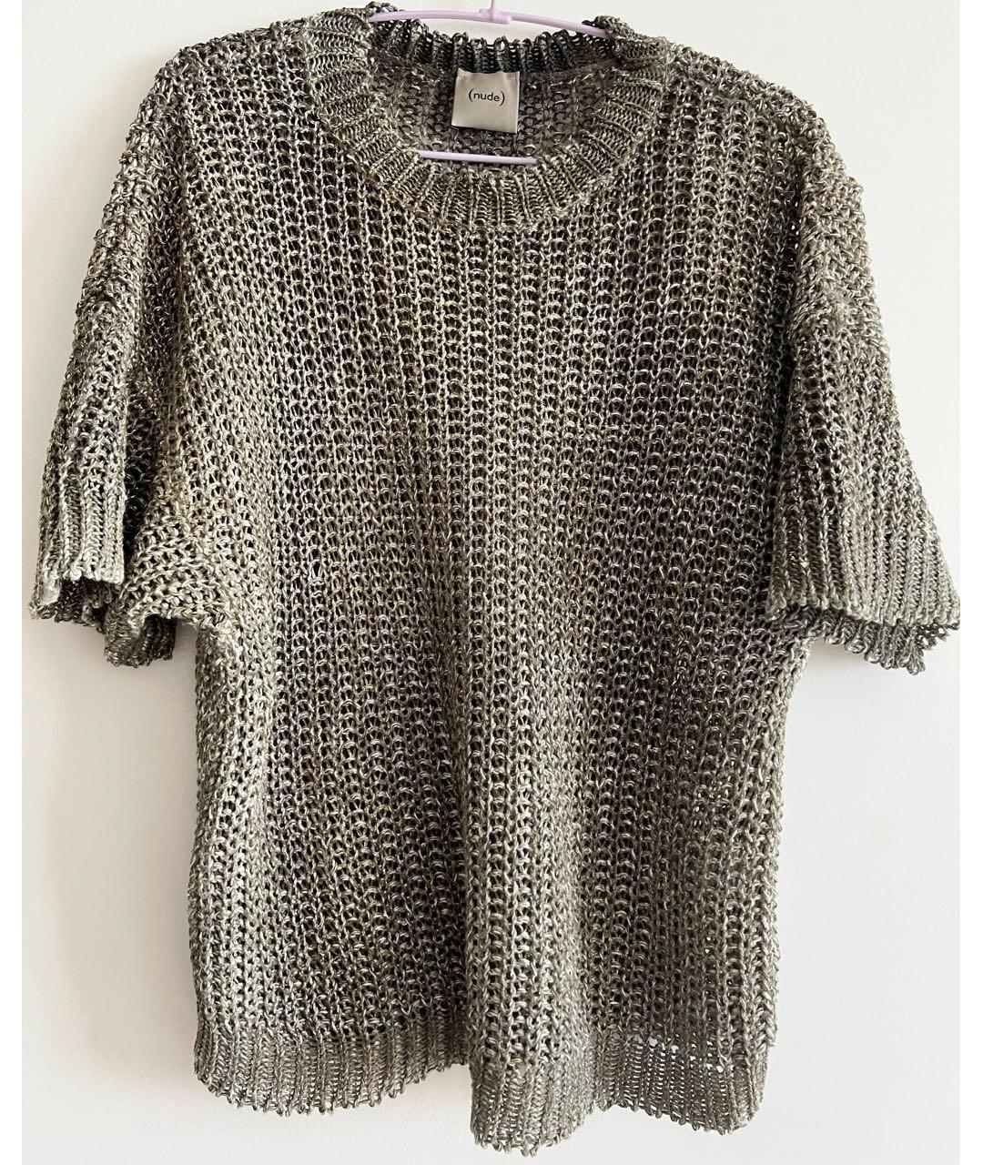 NUDE Хаки льняной джемпер / свитер, фото 5