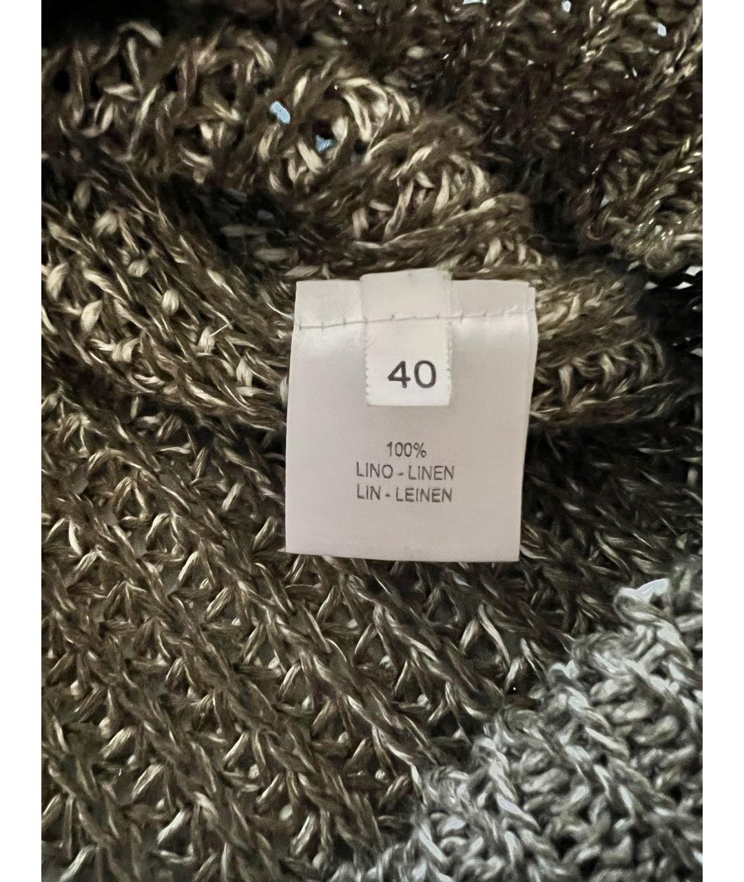 NUDE Хаки льняной джемпер / свитер, фото 4