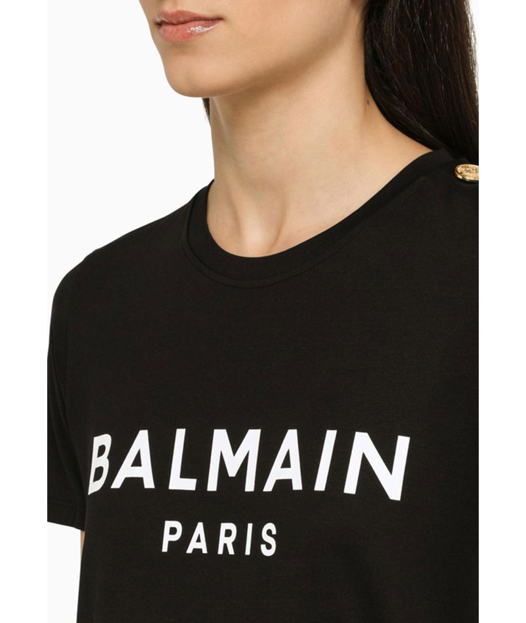 BALMAIN Черная футболка, фото 3