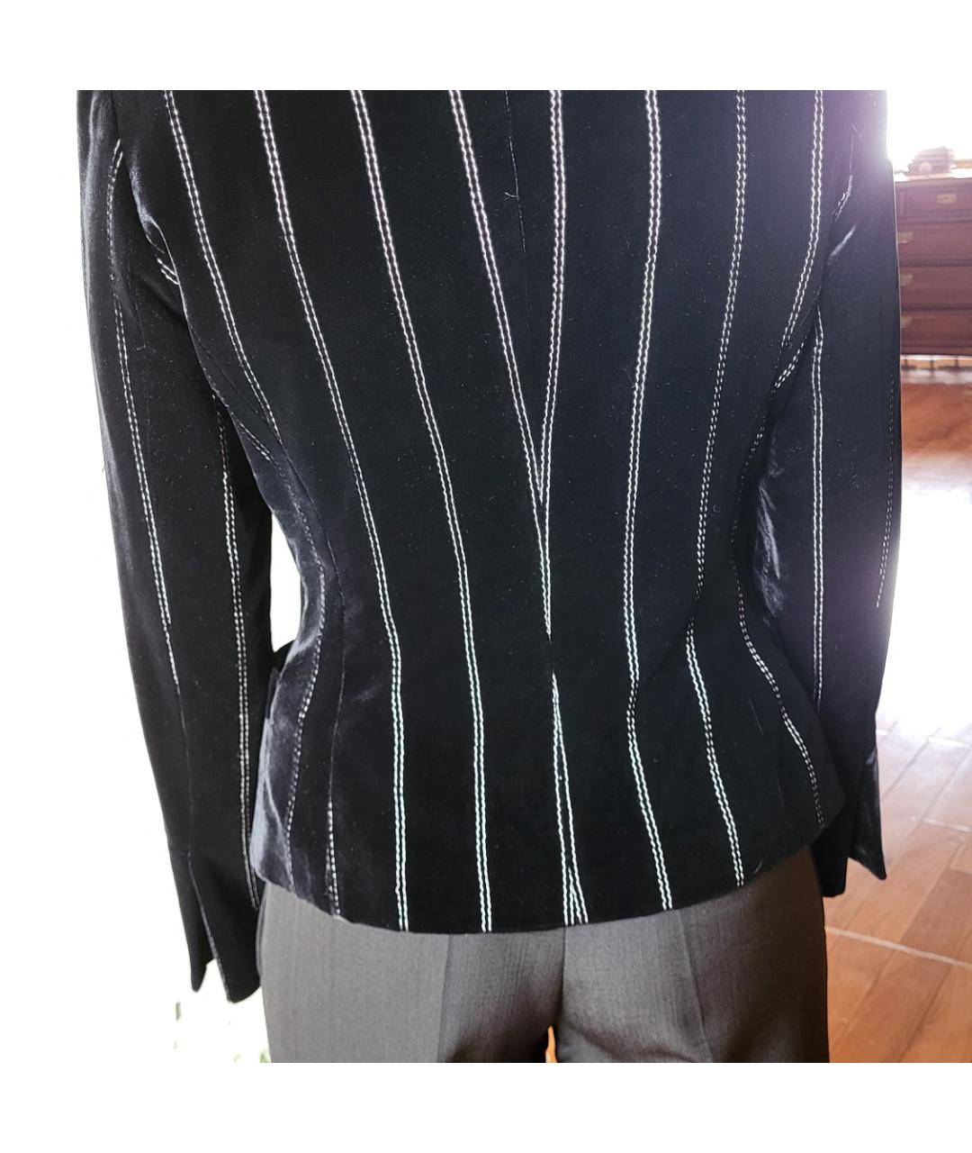 GIANFRANCO FERRE Черный бархатный жакет/пиджак, фото 7