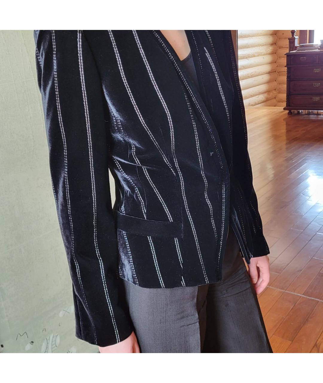 GIANFRANCO FERRE Черный бархатный жакет/пиджак, фото 6