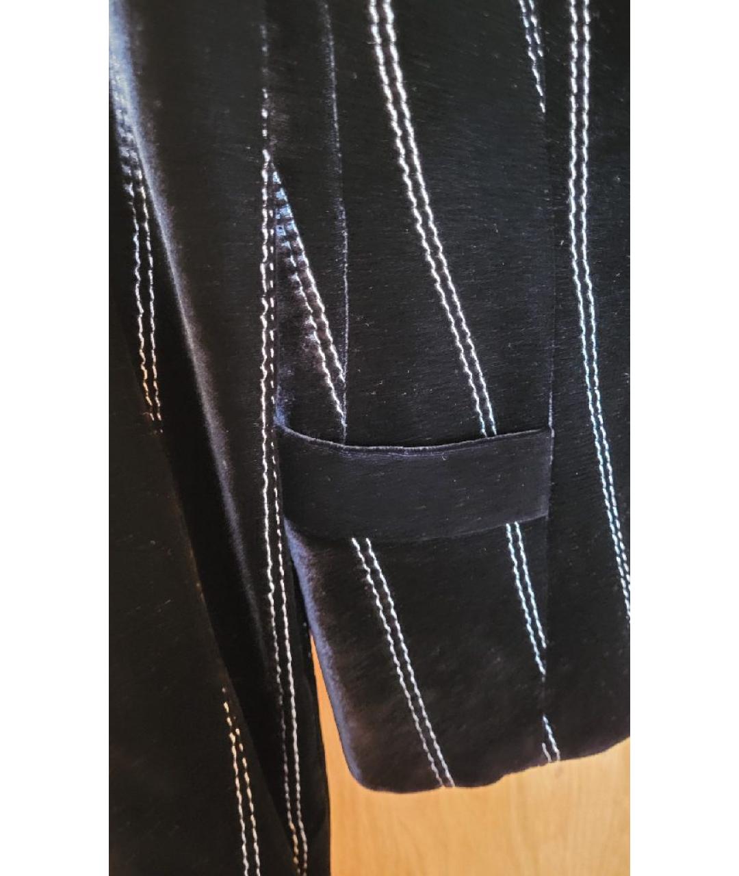 GIANFRANCO FERRE Черный бархатный жакет/пиджак, фото 4