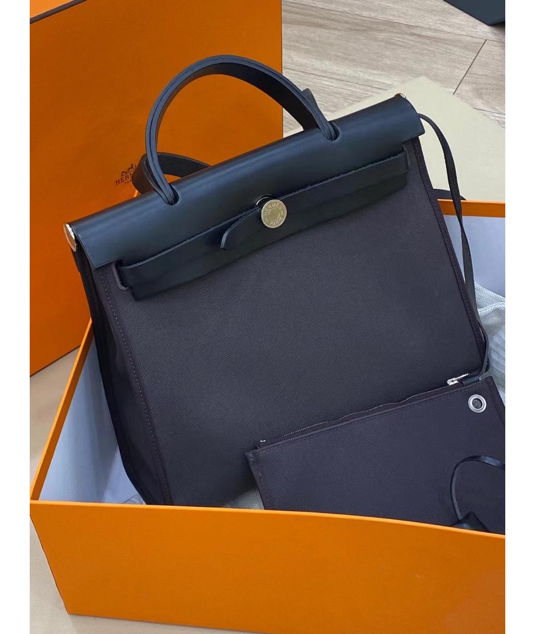 HERMES Темно-синяя сумка тоут, фото 2