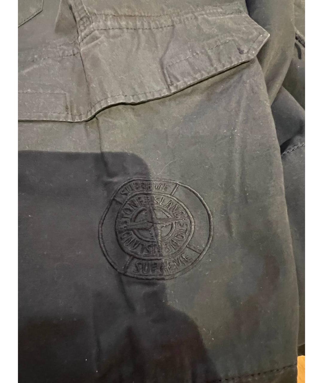 STONE ISLAND Черные хлопковые повседневные брюки, фото 4