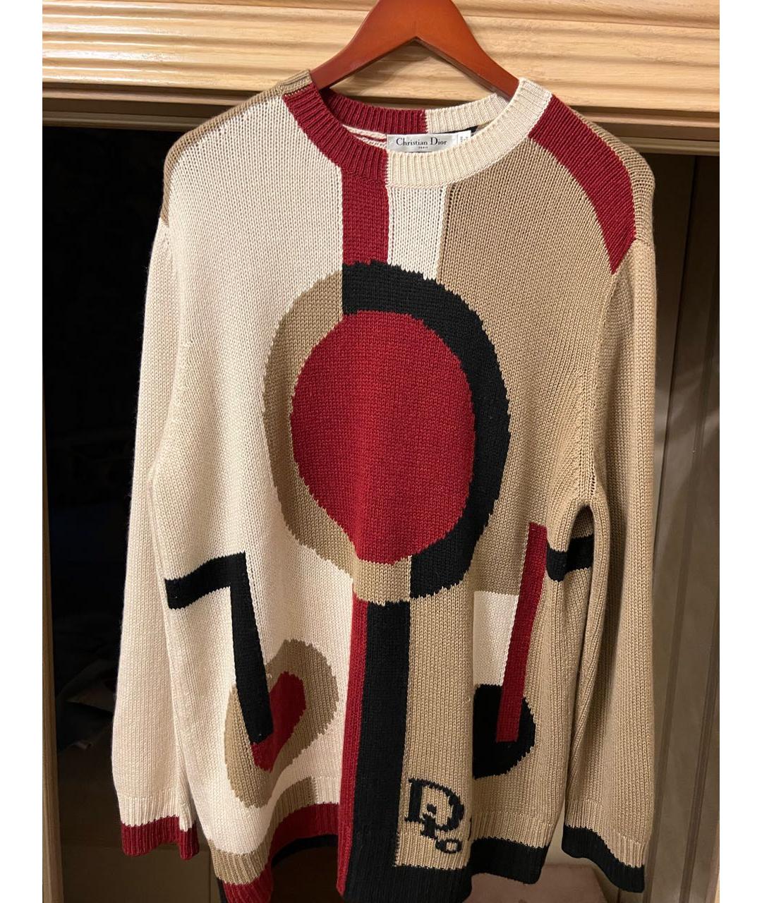 CHRISTIAN DIOR Бежевый кашемировый джемпер / свитер, фото 7