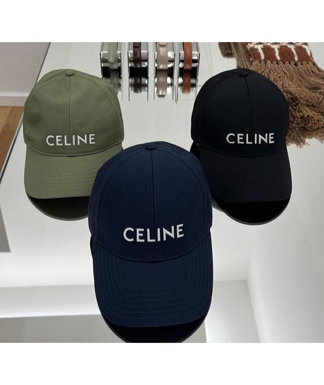 CELINE Черная хлопковая кепка, фото 6