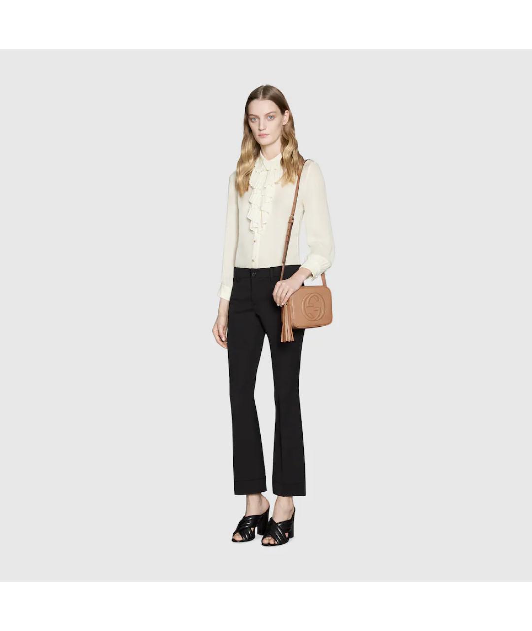 GUCCI Бежевая кожаная сумка через плечо, фото 2