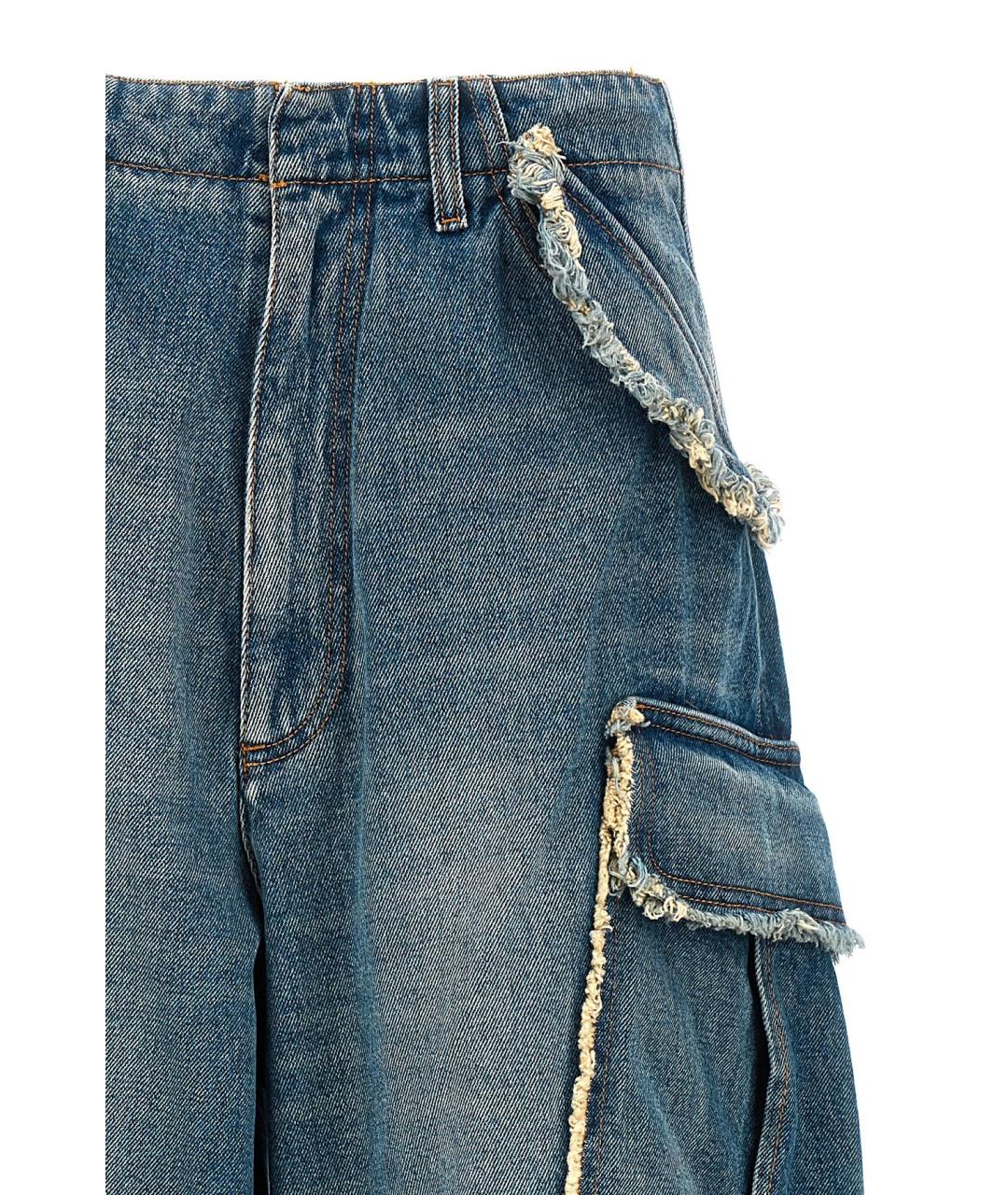 DARKPARK Синие хлопковые прямые джинсы, фото 2