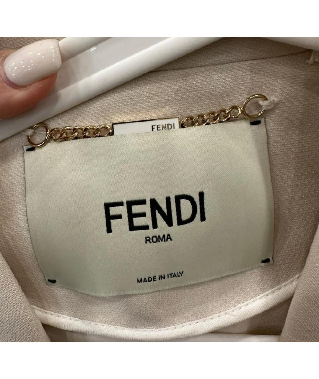 FENDI Белое шерстяное повседневное платье, фото 9