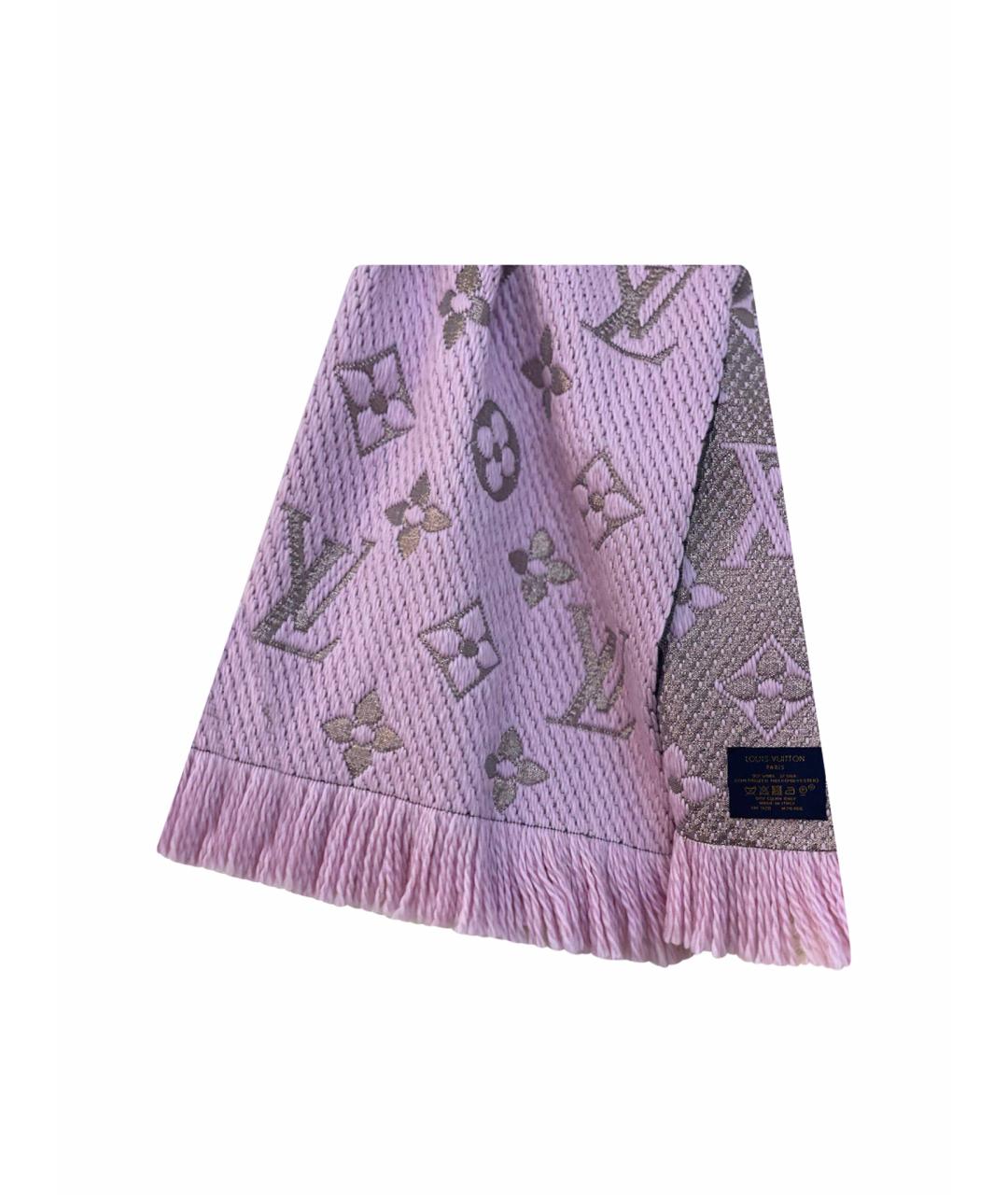 LOUIS VUITTON Розовый шерстяной шарф, фото 1