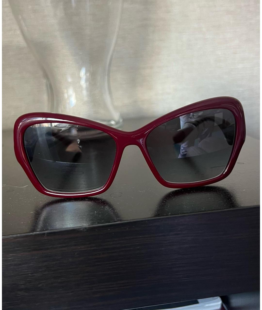 DOLCE&GABBANA Бордовые пластиковые солнцезащитные очки, фото 7