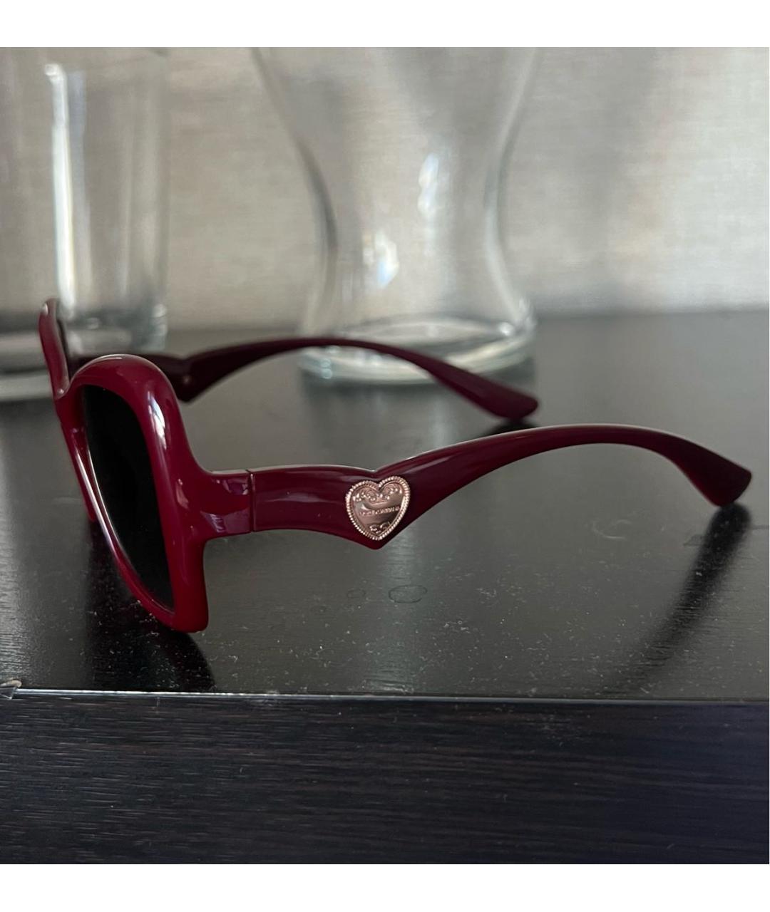 DOLCE&GABBANA Бордовые пластиковые солнцезащитные очки, фото 2