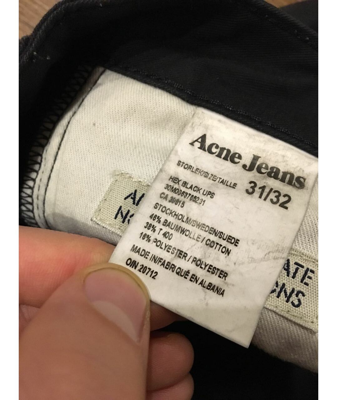 ACNE STUDIOS Черные хлопко-полиэстеровые джинсы скинни, фото 8