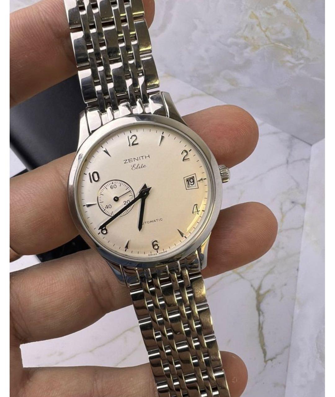 ZENITH Белые металлические часы, фото 6